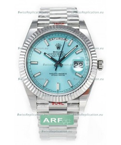 Rolex Day Date 904L Stainless Steel Tiffany Blue Stick Dial Watch 40MM - 1:1 Mirror Quality