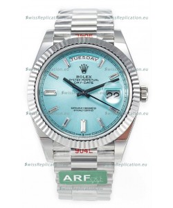 Rolex Day Date 904L Stainless Steel Tiffany Blue Diamonds Dial Watch 40MM - 1:1 Mirror Quality