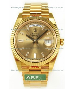 Rolex Day Date Presidential 18K Yellow Gold Watch 40MM - Gold Diamonds Dial 1:1 Mirror Quality