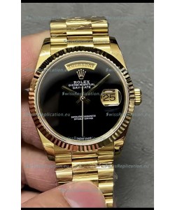 Rolex Day Date Presidential 18K Yellow Gold Watch 36MM - Black Dial 1:1 Mirror Quality