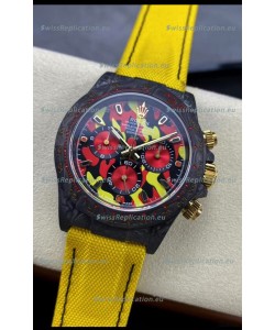 Rolex Daytona DiW Military Yellow Edition Watch - Forged Cabon Casing 1:1 Mirror Replica