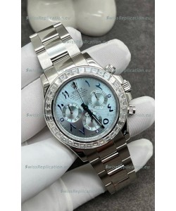 Rolex Cosmograph Daytona ICE Blue Dial Diamonds Bezel Cal.4130 Movement - 904L Steel Watch