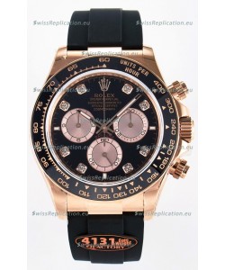 Rolex Cosmograph Daytona M126515 Rose Gold Black Diamonds Dial Original Cal.4131 Movement Watch 