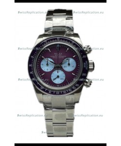Rolex Daytona 116508 Warm Burgundy De Geneve Stainless Steel Watch Swiss Replica 