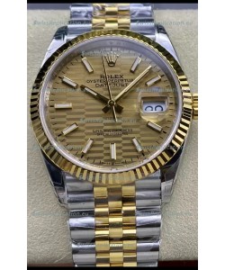 Rolex Datejust Cal.3235 Movement 1:1 Mirror Replica 904L Steel 36MM - Gold Fluted Motif Dial