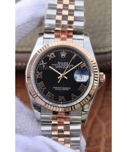 Rolex Datejust 36MM ETA-3135 Movement Swiss Replica in 904L Two Tone Roman Dial