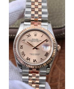 Rolex Datejust 36MM ETA-3135 Movement Swiss Replica in 904L Two Tone Champange Dial