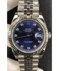 Rolex Datejust 36MM ETA-3135 Movement Swiss Replica in 904L Steel in Blue Dial 