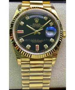 Rolex Day Date 128238 Presidential 18K Yellow Gold Watch 36MM - Black Dial 1:1 Mirror Quality Watch
