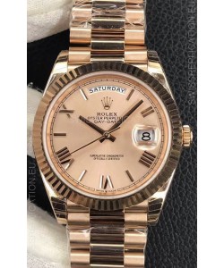 Rolex Day Date Presidential 904L Steel Rose Gold 40MM - Rose Gold Dial 1:1 Mirror Quality Watch