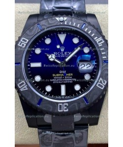 Rolex Submariner DiW Special Edition Watch in DLC Coating Carbon Bezel Blue Dial