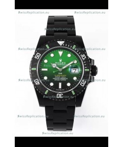 Rolex Submariner DiW Special Edition Watch in DLC Coating Carbon Bezel Green Dial 