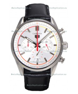Tag Heuer Carrera Chronosprint X Swiss Quartz Replica Watch White dial Leather Strap 