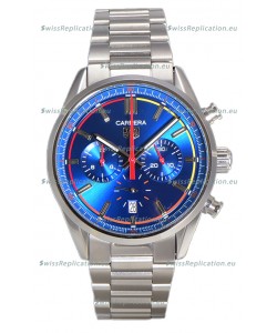 Tag Heuer Carrera Chronograph 42 Swiss Quartz Replica Watch Blue Dial Steel Strap 