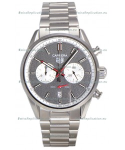Tag Heuer Carrera Chronograph 43 Swiss Quartz Replica Watch Grey Dial Steel Strap