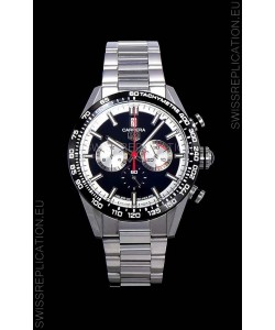 Tag Heuer Carrera Swiss Quartz Movement Replica Watch in Black Dial - Stainless Steel Strap