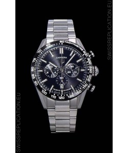 Tag Heuer Carrera Swiss Quartz Movement Replica Watch in Black Dial - Stainless Steel Strap