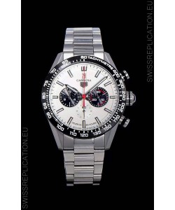 Tag Heuer Carrera Swiss Quartz Movement Replica Watch in White Dial - Stainless Steel Strap