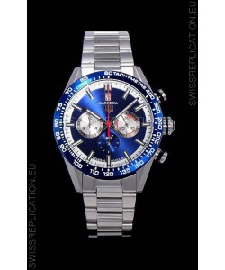 Tag Heuer Carrera Swiss Quartz Movement Replica Watch in Blue Dial - Stainless Steel Strap