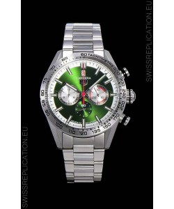 Tag Heuer Carrera Swiss Quartz Movement Replica Watch in Green Dial - Stainless Steel Strap