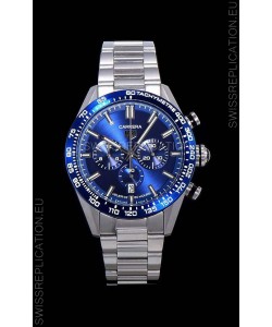 Tag Heuer Carrera Swiss Quartz Movement Replica Watch in Blue Dial - Stainless Steel Strap