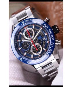 Tag Heuer Carrera Heuer 01 Swiss Replica Watch in Blue Dial/Bezel