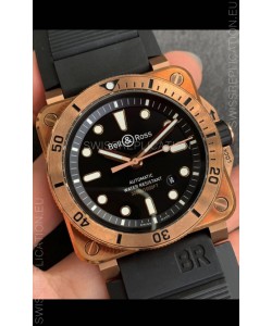 Bell & Ross BR03-92 Diver Rose Gold Swiss Replica Watch 1:1 Mirror Replica