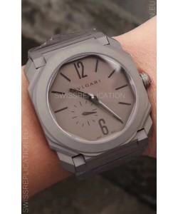 Bvlgari Octo Finissmo Edition 1:1 Mirror Replica Sandblasted Ceramic Casing and Strap 