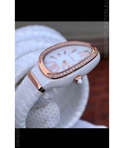 Bvlgari Serpenti Edition White Ceramic Replica Watch in 1:1 Mirror Quality 