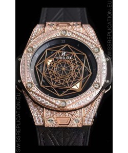 Hublot Big Bang Sang Bleu 45MM Stainless Steel Diamonds Edition Swiss Replica Watch