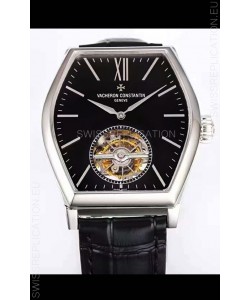 Vacheron Constantin Malte Tourbillon 1:1 Mirror Stainless Steel Swiss Replica Black Dial 
