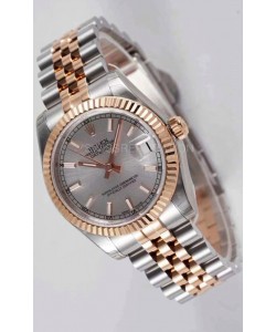 Rolex Datejust 31MM Cal.3135 Movement Swiss Replica Grey Dial Jubilee Strap - Ultimate 904L Steel Watch