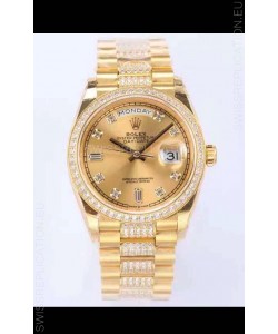 Rolex Day Date Presidential 18K Yellow Gold Watch 36MM - Gold Dial 1:1 Mirror Quality Watch