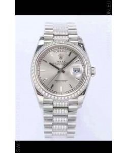 Rolex Day Date Presidential 904L Steel 36MM - Steel Dial 1:1 Mirror Quality Watch