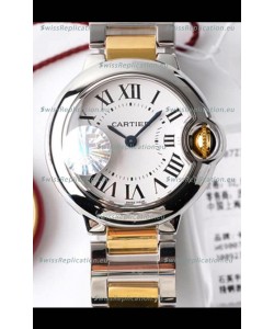 Ballon De Cartier Swiss Quartz 1:1 Mirror Quality 28MM in 2 Tone Casing White Dial 