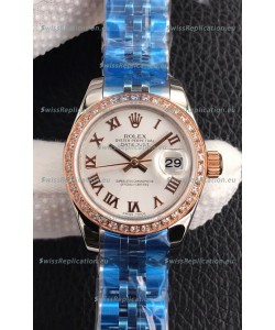 Rolex Datejust Ladies 28MM Cal.3135 Movement Swiss Replica in 904L Steel White Dial 