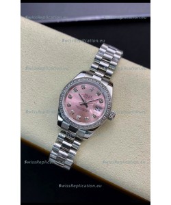 Rolex Datejust 279139 28MM Swiss Replica in 904L Steel in Pink Dial - 1:1 Mirror Replica