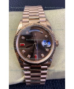 Rolex Day Date 36MM 118235 Rose Gold in Brown Dial 1:1 Mirror Replica Watch