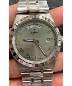 Tudor Royal Edition Watch - 1:1 Mirror Replica in Steel Casing - Grey Roman Dial
