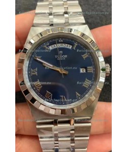 Tudor Royal Edition Watch - 1:1 Mirror Replica in Steel Casing - Blue Roman Dial