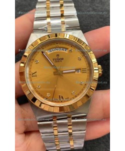 Tudor Royal Edition Watch - 1:1 Mirror Replica in Two Tone Casing - Gold Diamonds Dial