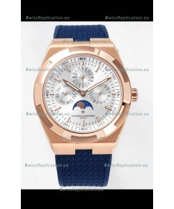 Vacheron Constantin Overseas Perpetual Calendar Ultra-Thin Steel Dial Rose Gold Casing Replica
