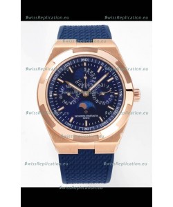 Vacheron Constantin Overseas Perpetual Calendar Ultra-Thin Blue Dial Rose Gold Casing Replica