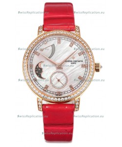 Vacheron Constantin Traditionelle Moon Phase Mother of Pearl Dial in Rose Gold Swiss Replica