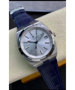 Vacheron Constantin Overseas 1:1 Mirror Swiss Replica Watch in Steel Dial - Leather Strap