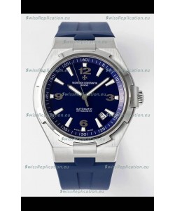 Vacheron Constantin Overseas 1:1 Mirror Swiss Replica Watch in Steel Blue Dial - Rubber Strap