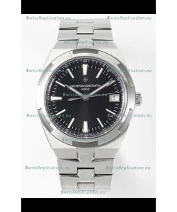 Vacheron Constantin Overseas 1:1 Mirror Swiss Replica Watch in Black Dial - Steel Strap