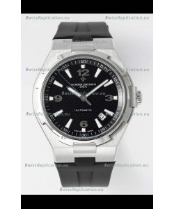 Vacheron Constantin Overseas 1:1 Mirror Swiss Replica Watch in Black Dial - Rubber Strap