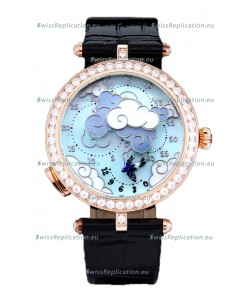 Van Cleef & Arpels Donde Des Papillons Rose Gold Casing Swiss Movement Replica Watch 