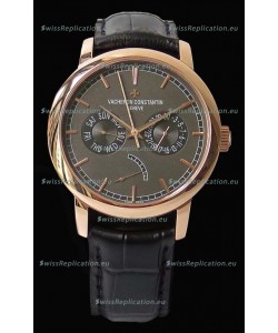 Vacheron Constantin Traditionnelle Day Date Pink Gold Swiss Replica Watch 